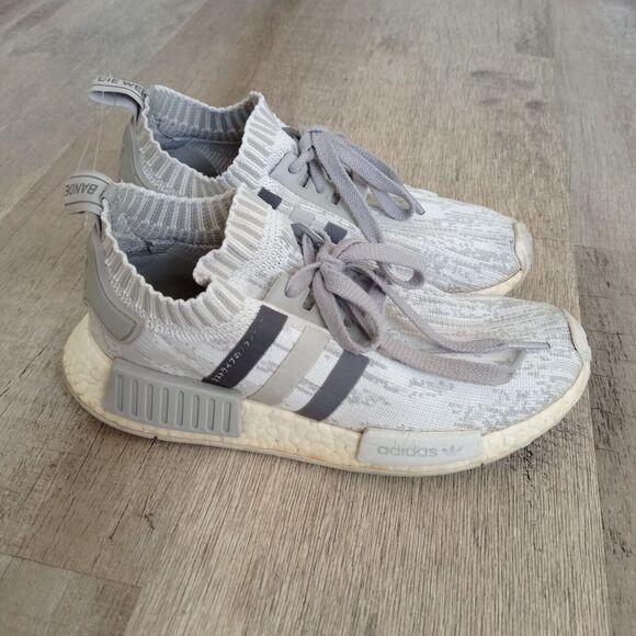 Adidas 6 Women's NMD_R1 Primeknit 'Grey Glitch Camo shoes EU37.5 UK4.5 - Picture 2 of 8